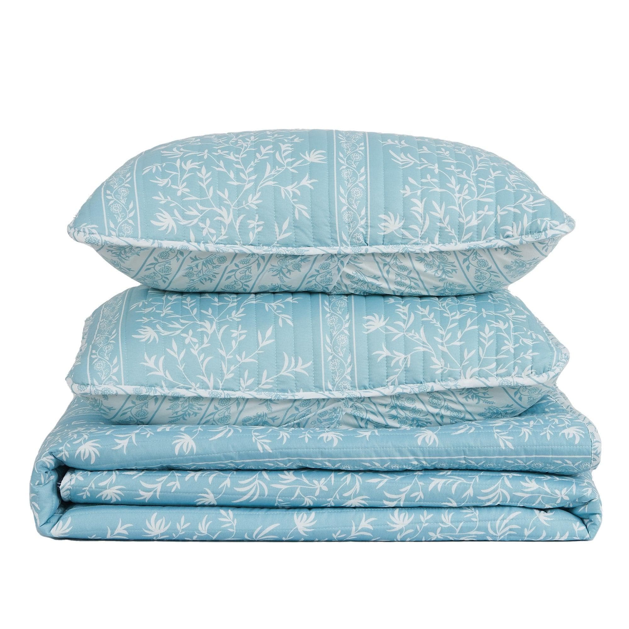 Blue Floral Quilt Set - Senna Collection - Image 4