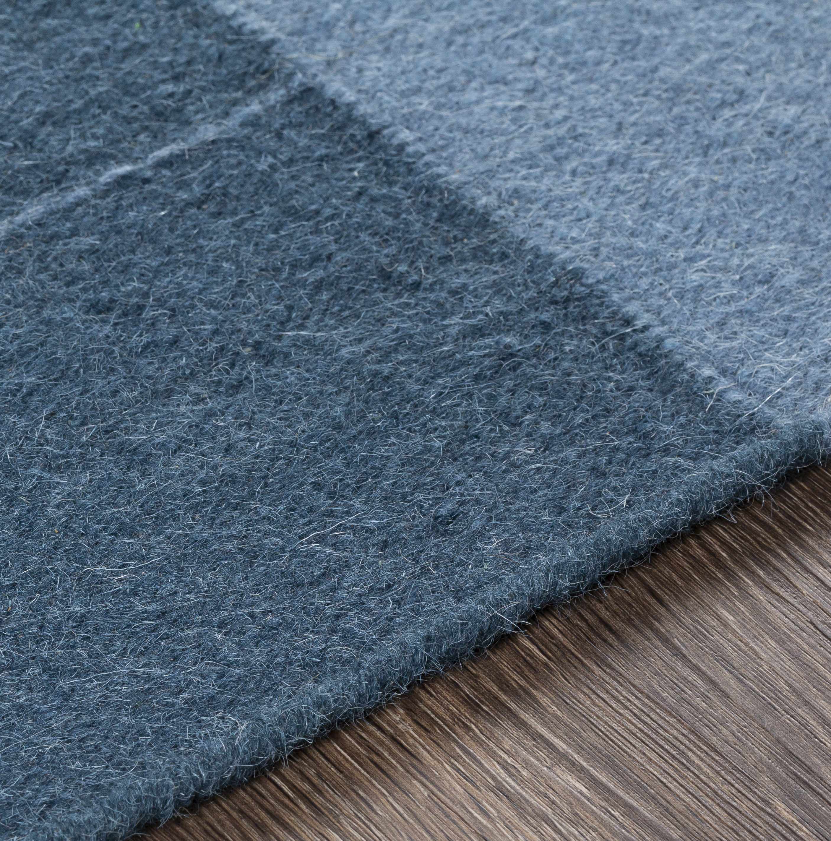 Blue Hanwood Wool Blend Braided Area Rug - Clearance - Image 6