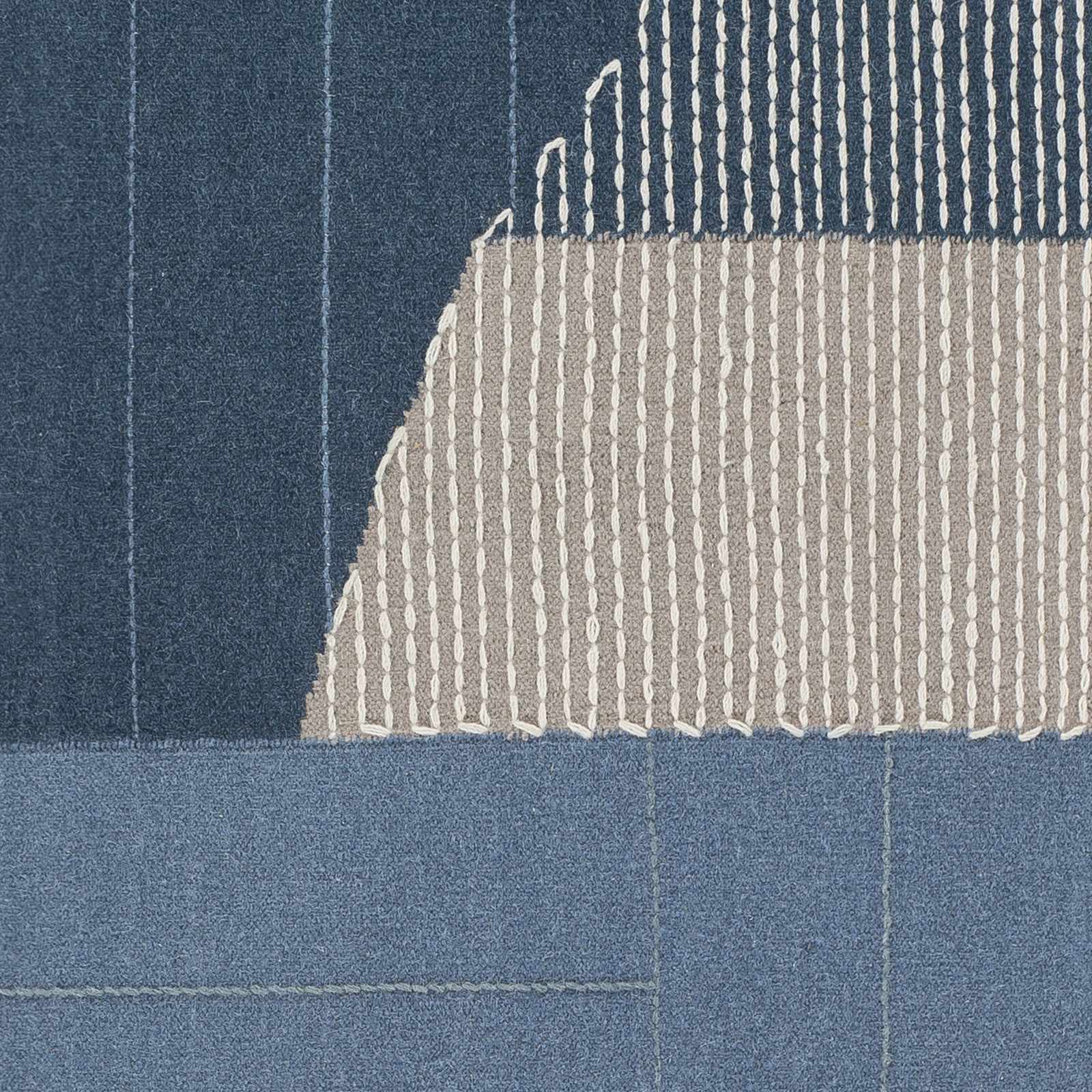 Blue Hanwood Wool Blend Braided Area Rug - Clearance - Image 7