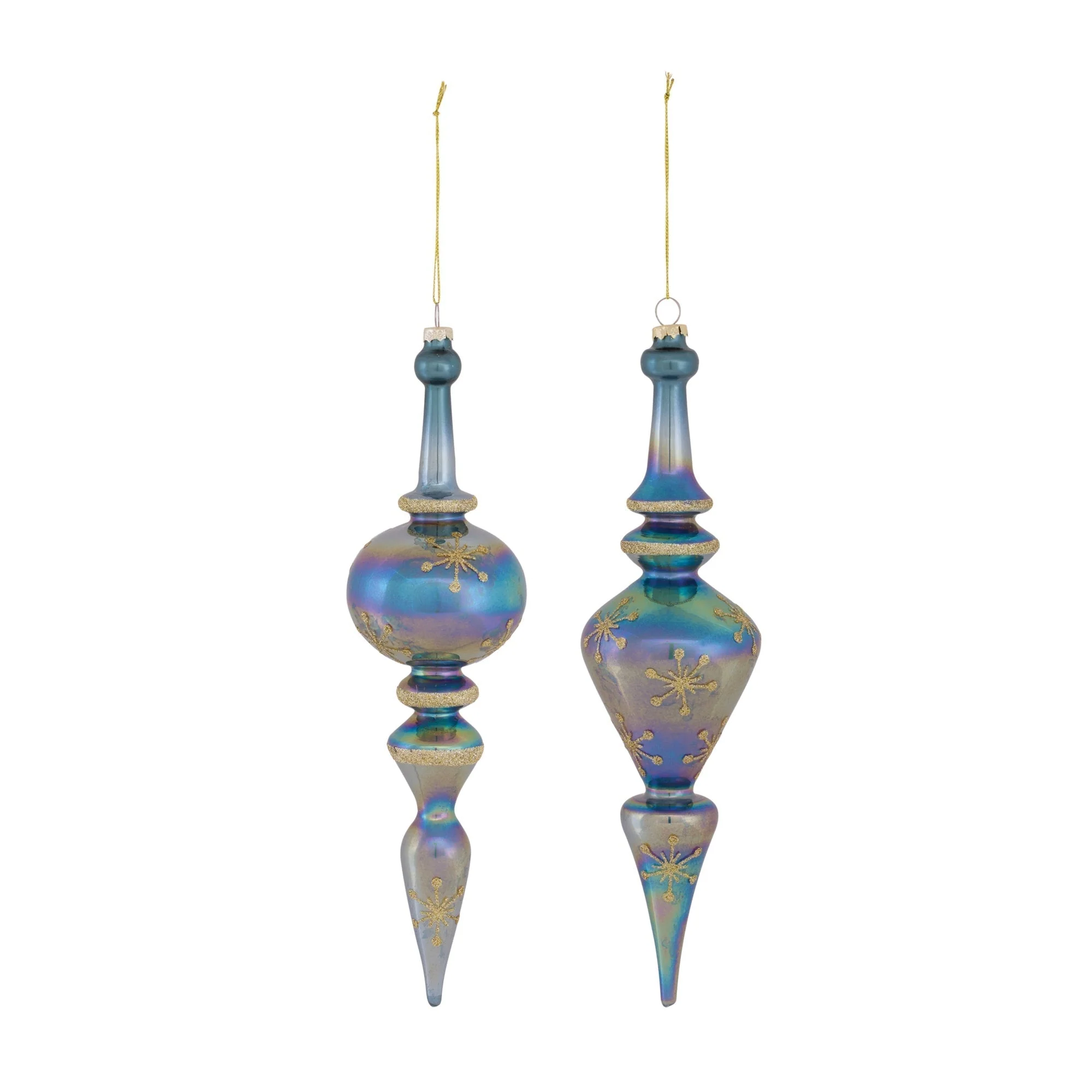 Irredescent Glass Finial Drop Ornament (Set of 6) - Image 2