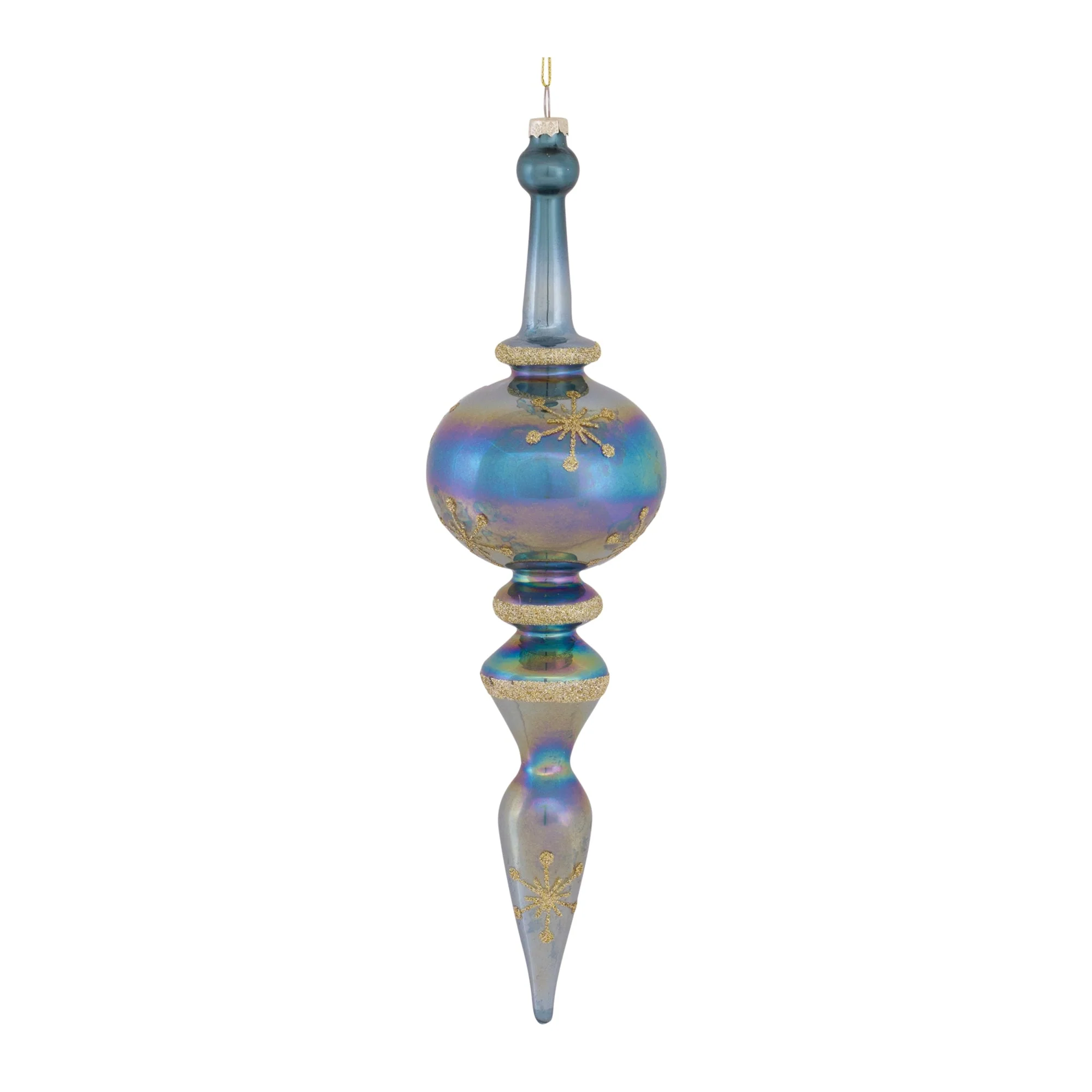 Irredescent Glass Finial Drop Ornament (Set of 6) - Image 3