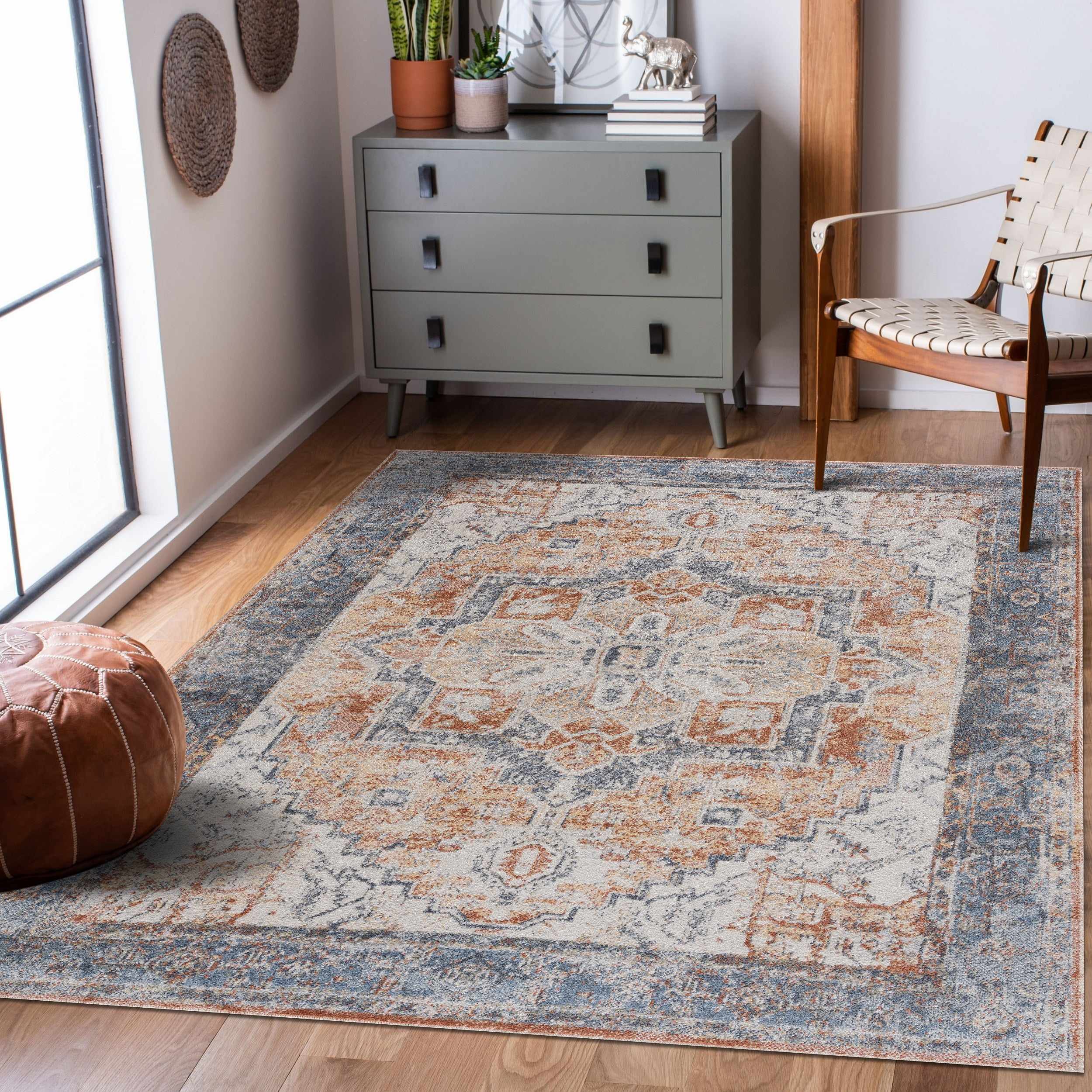 Blue Orange Hera Washable area rug - Clearance - Image 4