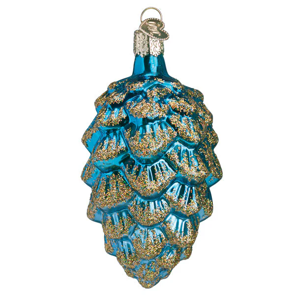 Blue Ponderosa Pine Cone Ornament - Image 3