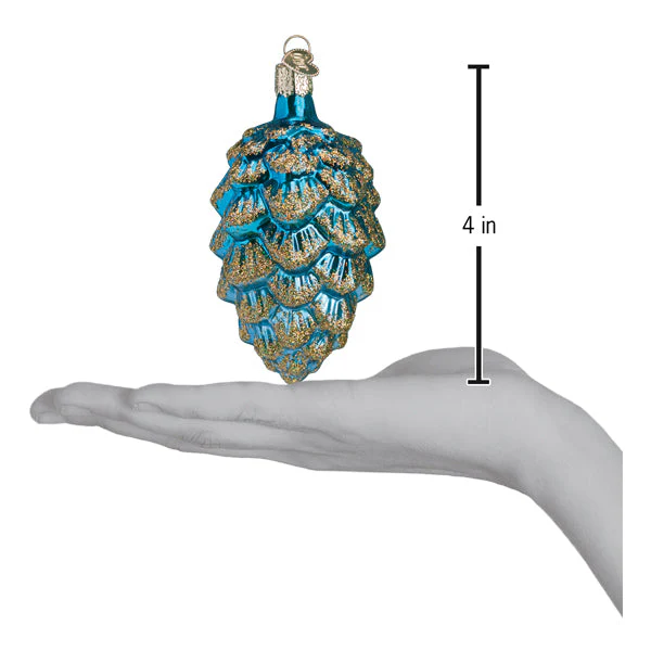 Blue Ponderosa Pine Cone Ornament - Image 4