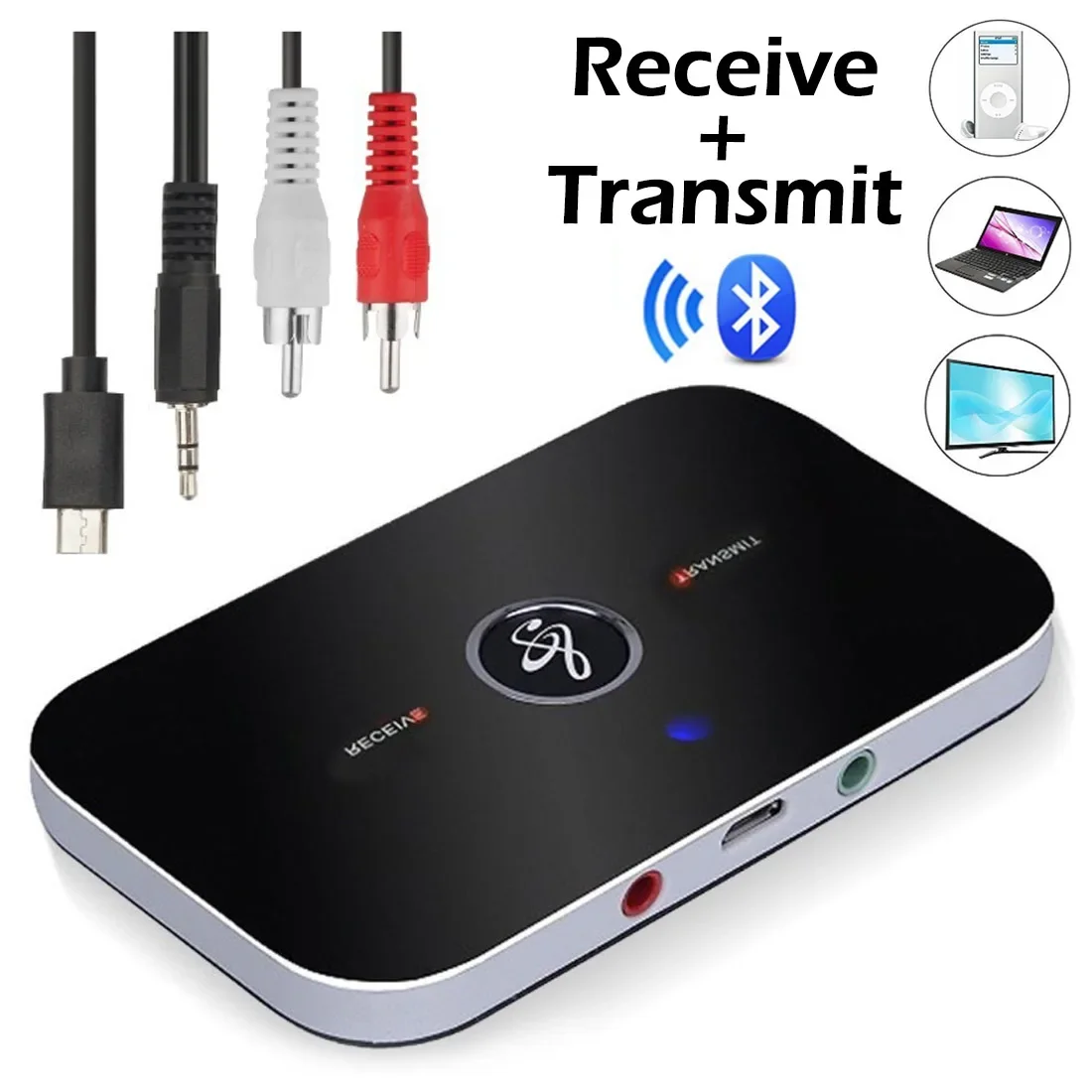 Bluetooth 5.0 Audio Transmitter Receiver AUX RCA USB Wireless Adapter - Image 2