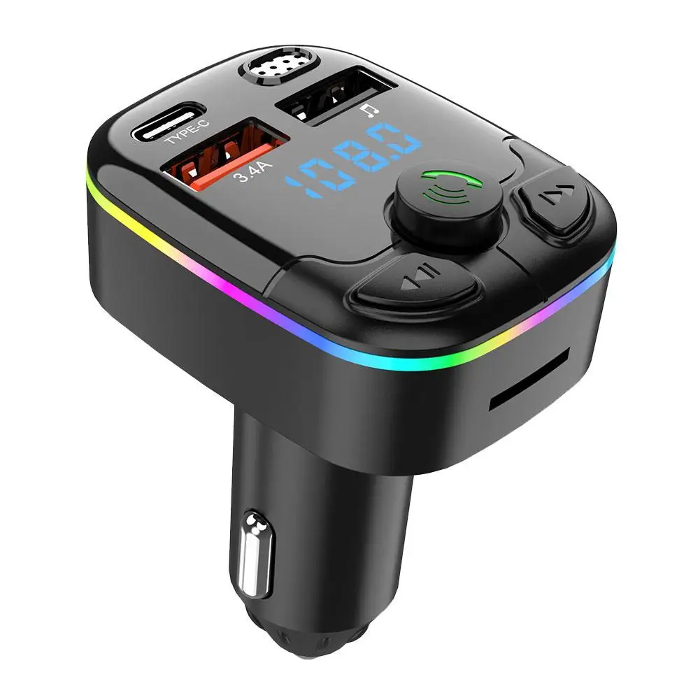 Bluetooth 5.0 FM Transmitter Car Charger with PD QC3.0 Fast Charging and Type C Adapter - Image 8