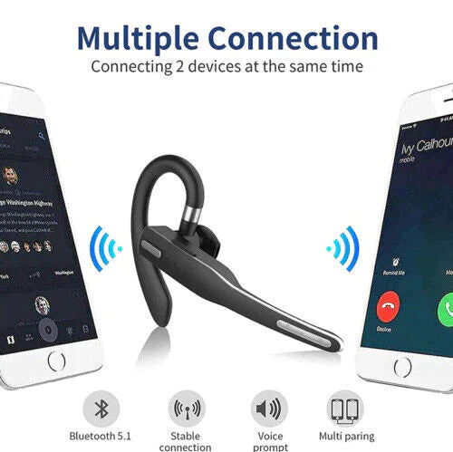 Bluetooth 5.1 Wireless Headset Noise Cancelling Hands Free Earphone - Image 2