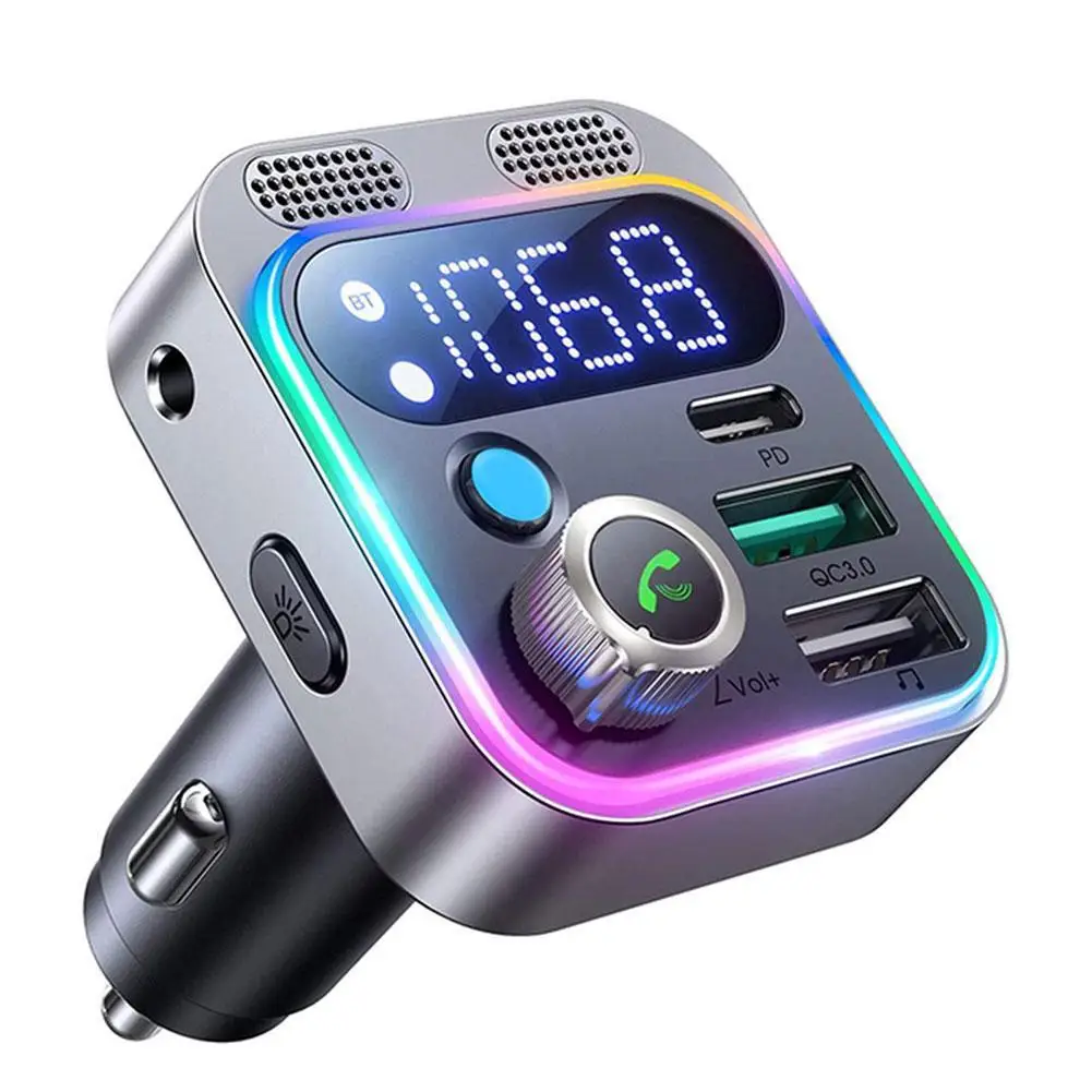 Bluetooth 5.3 FM Transmitter Car Charger with USB Fast Charging and Type C PD Adapter - Image 7