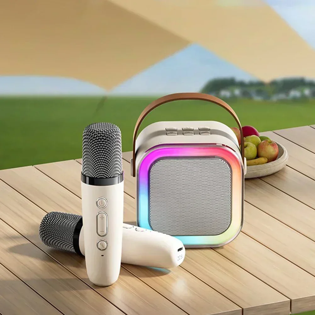 Bluetooth Karaoke Machine for Kids & Family with Wireless Mics LED Lights - Image 2