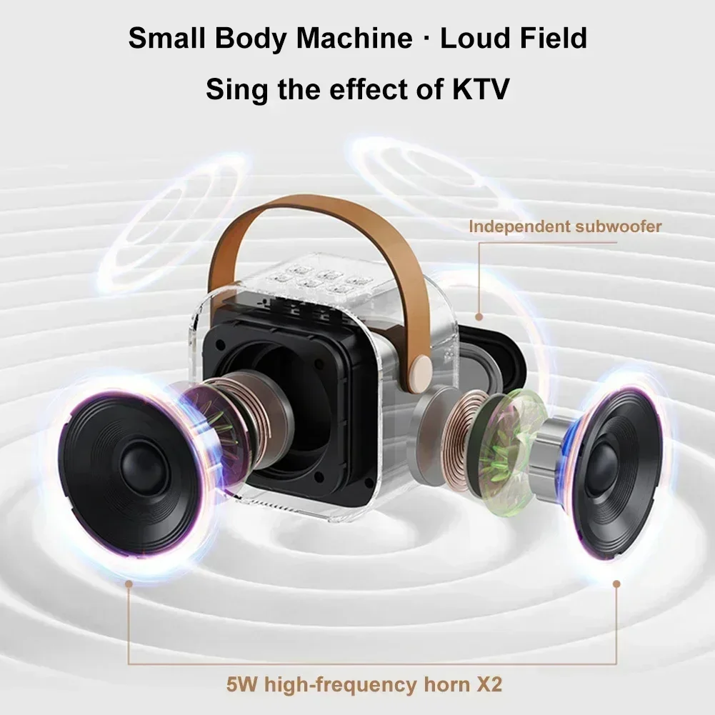Bluetooth Karaoke Machine for Kids & Family with Wireless Mics LED Lights - Image 3