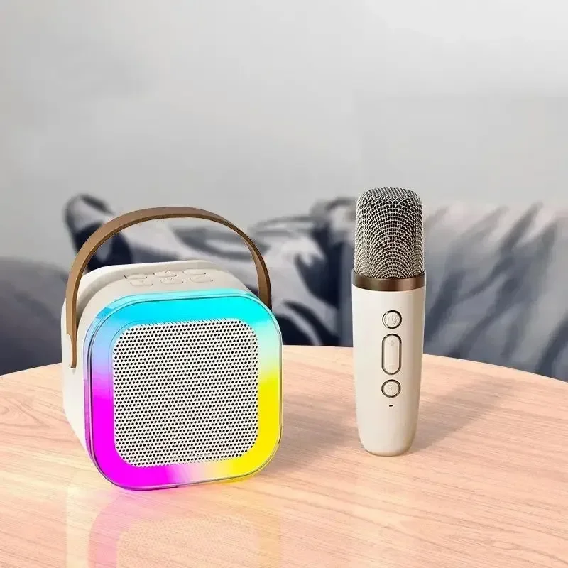 Bluetooth Karaoke Machine for Kids & Family with Wireless Mics LED Lights - Image 4