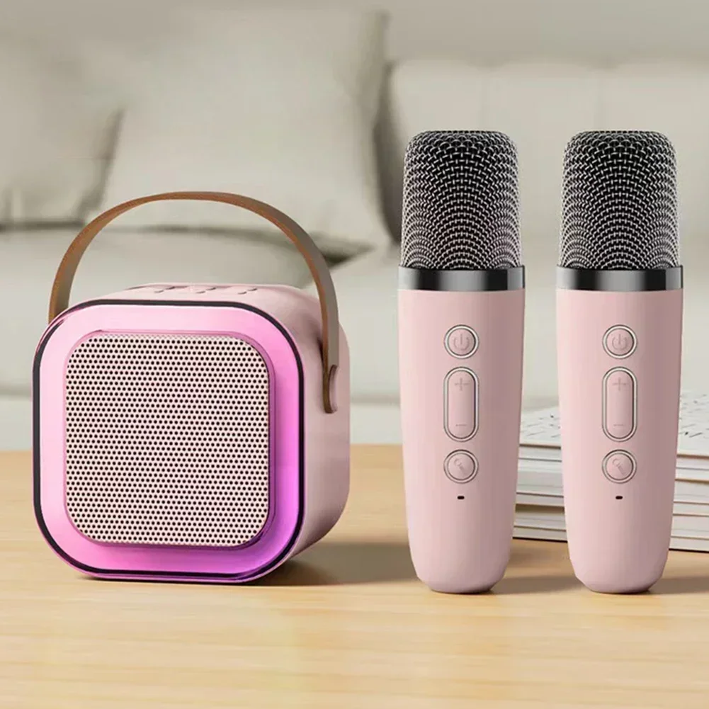 Bluetooth Karaoke Machine for Kids & Family with Wireless Mics LED Lights - Image 5