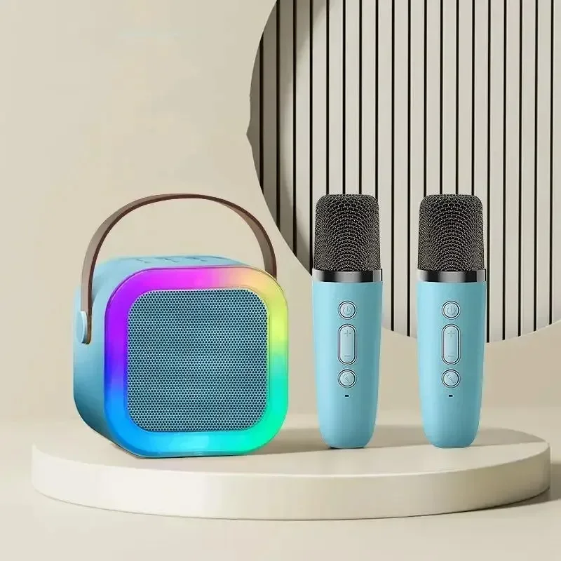 Bluetooth Karaoke Machine for Kids & Family with Wireless Mics LED Lights - Image 8