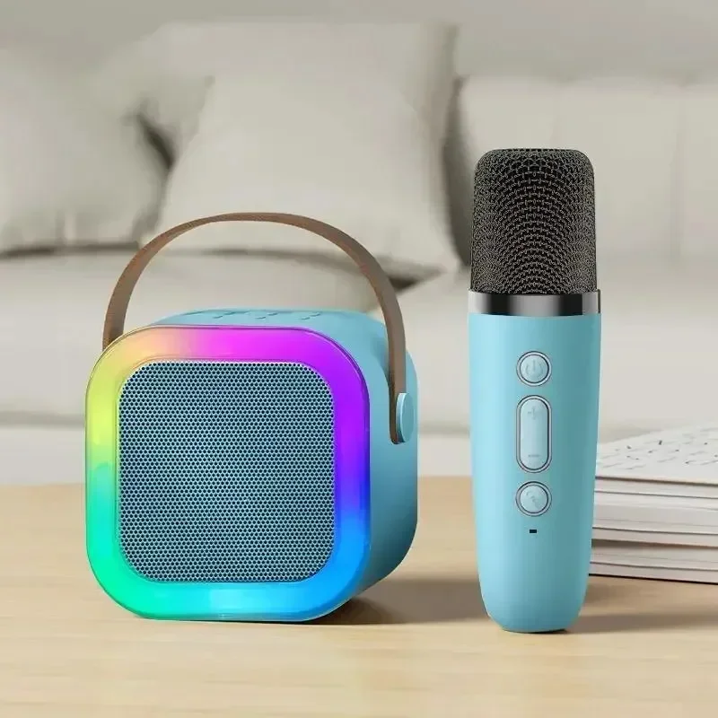 Bluetooth Karaoke Machine for Kids & Family with Wireless Mics LED Lights - Image 9