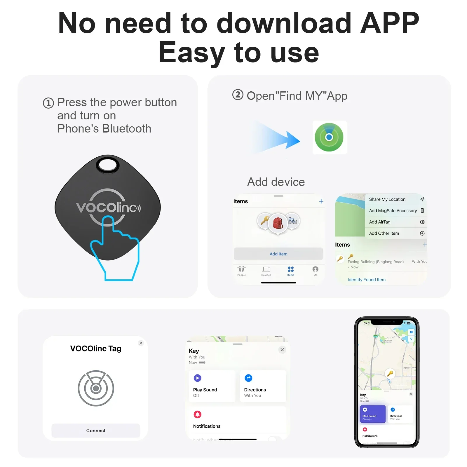Bluetooth Key Finder Smart Tag Tracker for Keys Wallet Car Find My iOS - Image 5