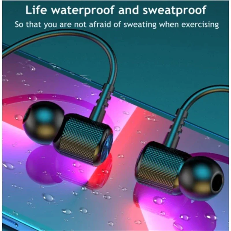 Bluetooth Neckband Earphones Wireless Sports Headphones Waterproof Magnetic - Image 3