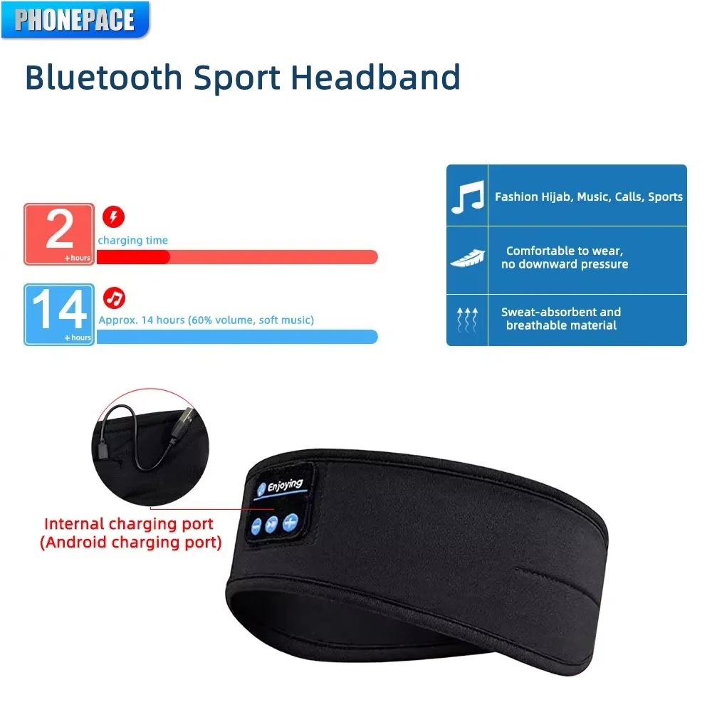 Bluetooth Sleep Headband Wireless Headphones Music Eye Mask Sports Sleeping - Image 6