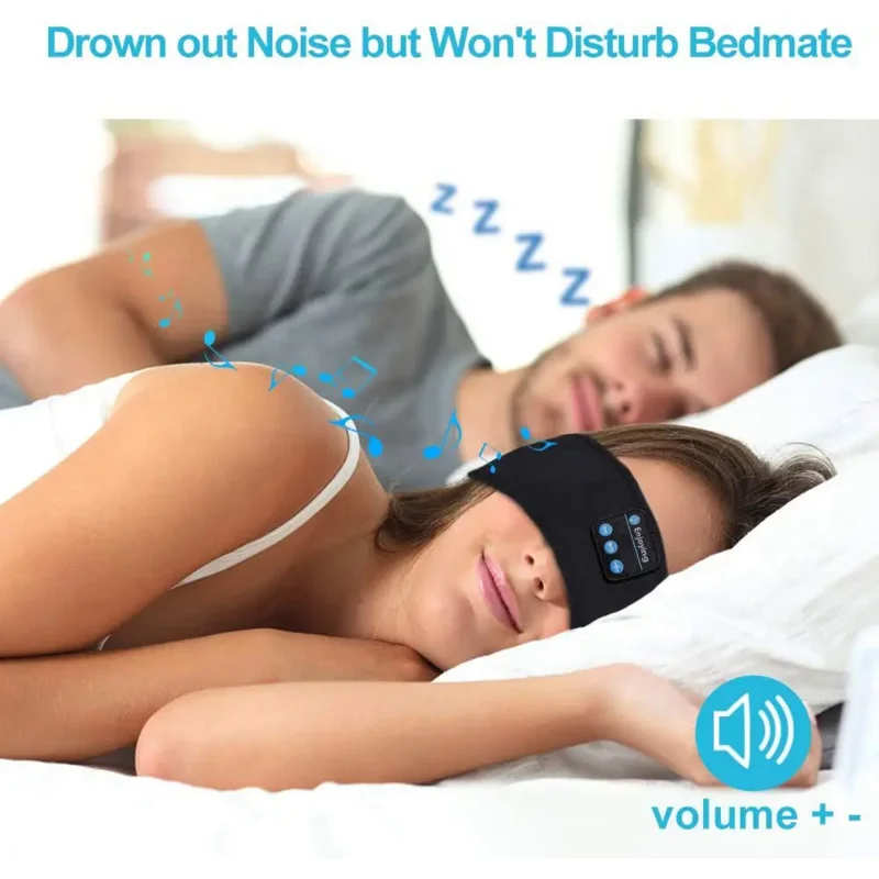 Bluetooth Sleep Headphones Headband Wireless Eye Mask for Side Sleeper Comfort - Image 2