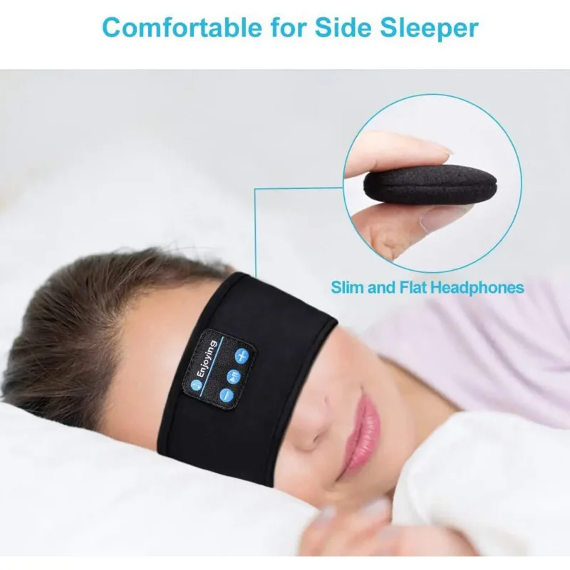 Bluetooth Sleep Headphones Headband Wireless Eye Mask for Side Sleeper Comfort - Image 4