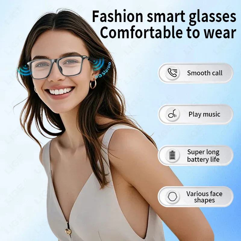 Bluetooth Smart Glasses Anti UV Sunglasses Wireless Call Headphones Outdoor - Image 3