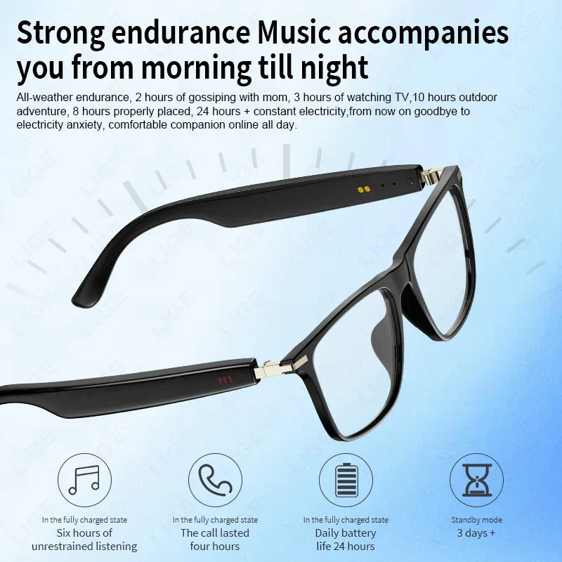 Bluetooth Smart Glasses Anti UV Sunglasses Wireless Call Headphones Outdoor - Image 5