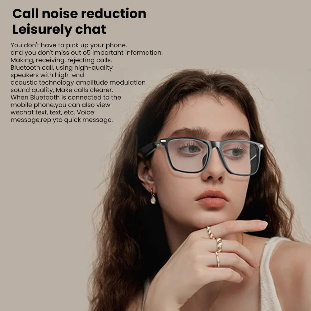 Bluetooth Smart Glasses Polarized Sunglasses Blue Light Filter Waterproof for Men - Image 6