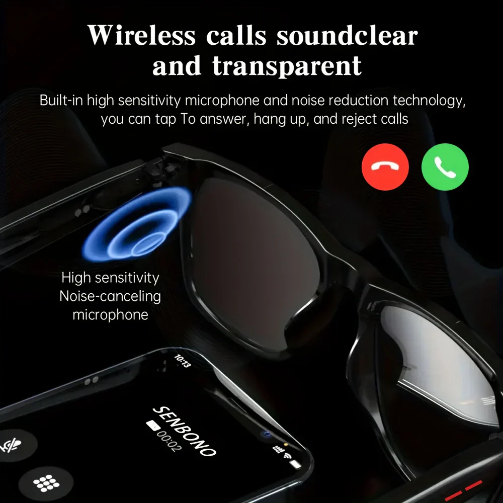 Bluetooth Smart Glasses Wireless Sunglasses Music Call TWS Audio Eyewear - Image 5