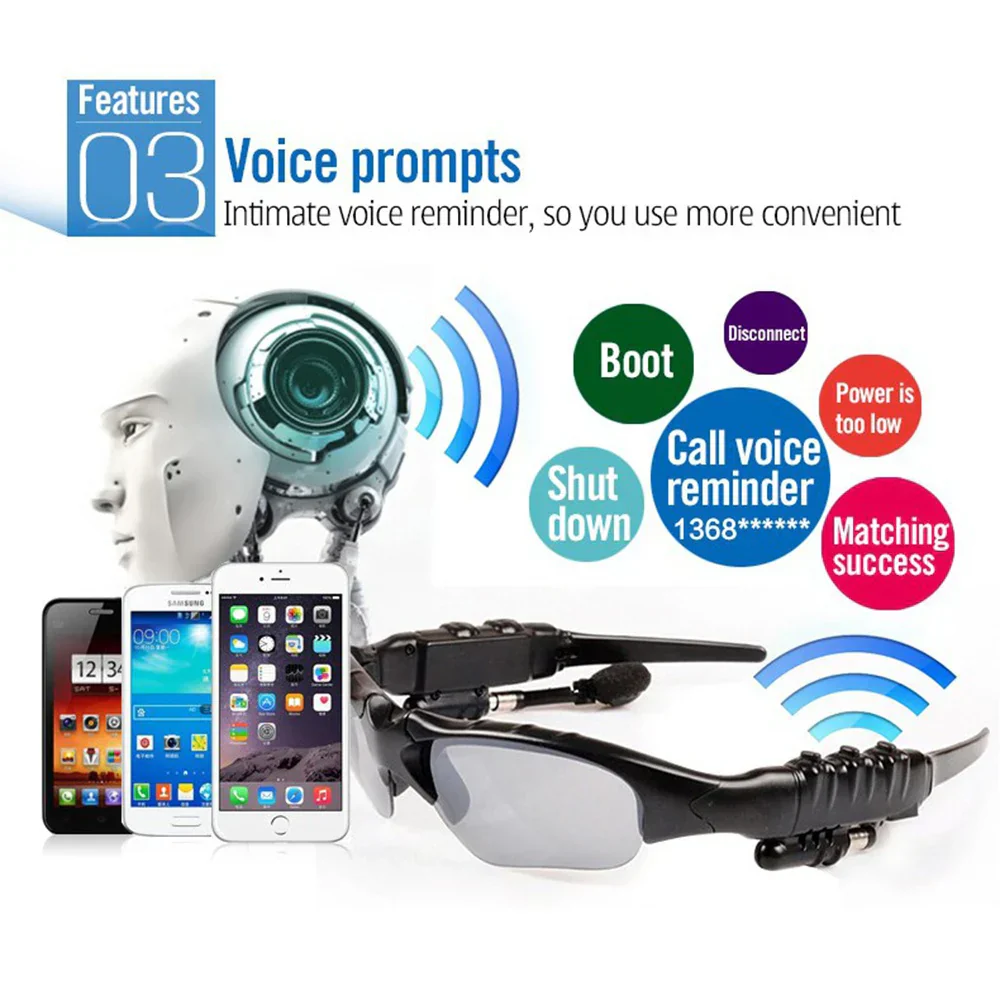 Bluetooth Smart Sunglasses – Wireless Stereo Headset with Polarized UV Protection - Image 2