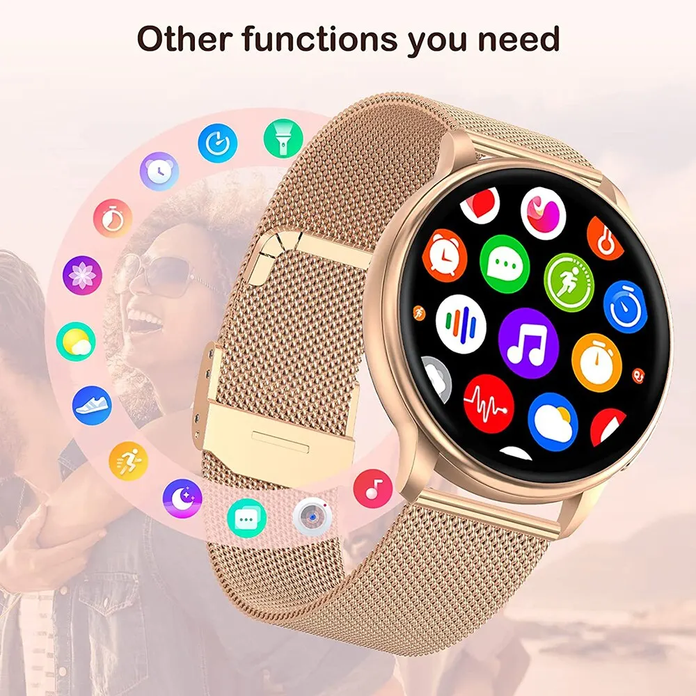 Bluetooth Smart Watch for Women with Fitness Tracker, Custom Dial & Health Monitor - Image 2