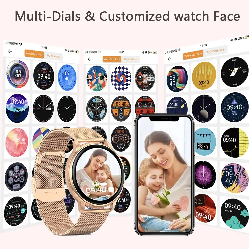 Bluetooth Smart Watch for Women with Fitness Tracker, Custom Dial & Health Monitor - Image 6