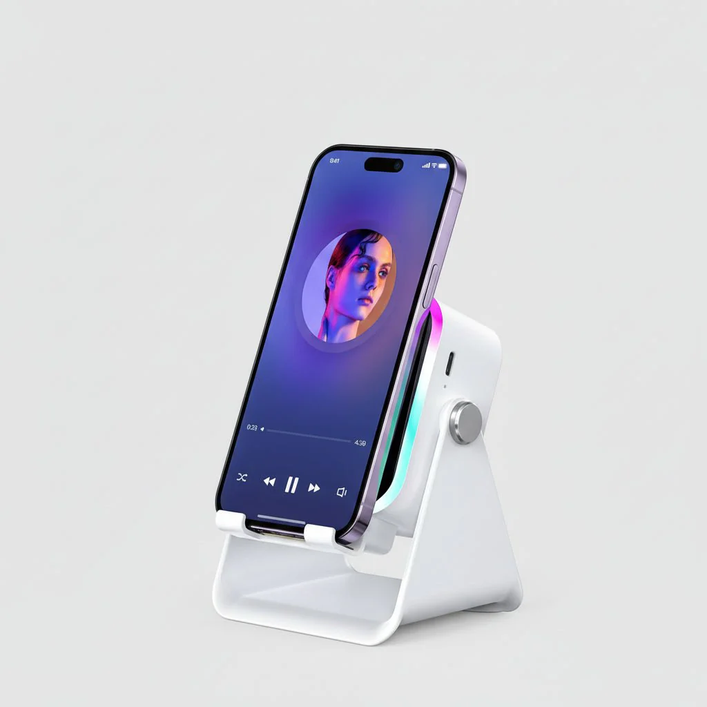 Bluetooth Speaker Phone Stand with Induction Sound Wireless Audio Dock - Image 4