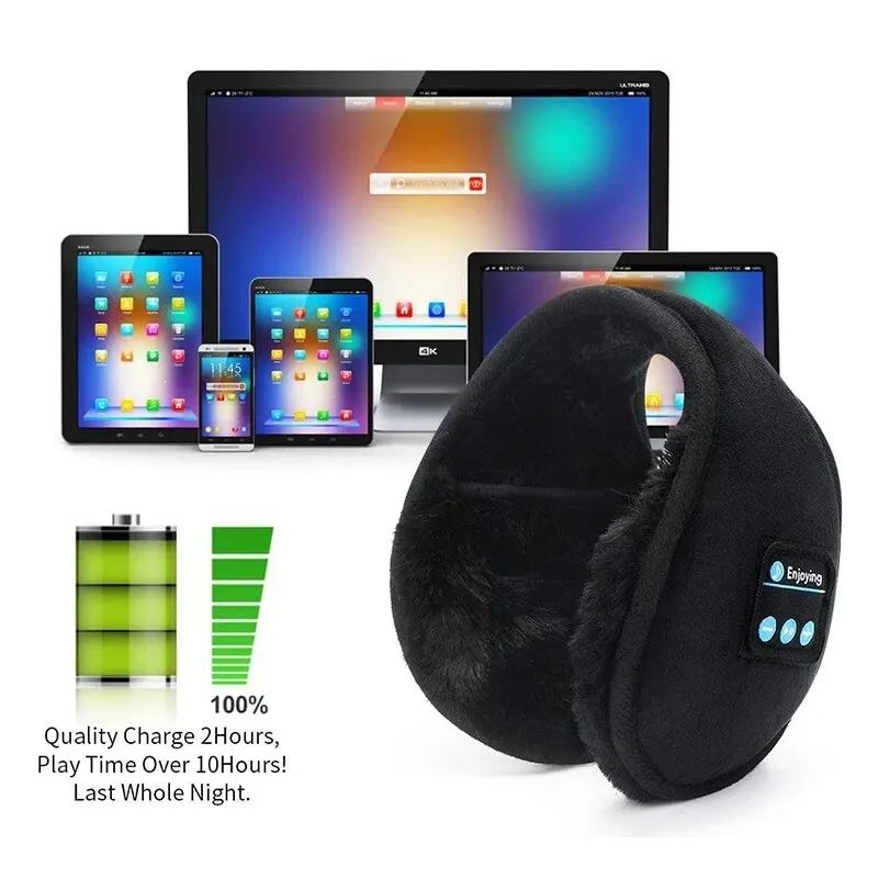 Bluetooth Wireless Music Earmuffs Winter Warm Velvet Sports Ear Muffs for Running - Image 2