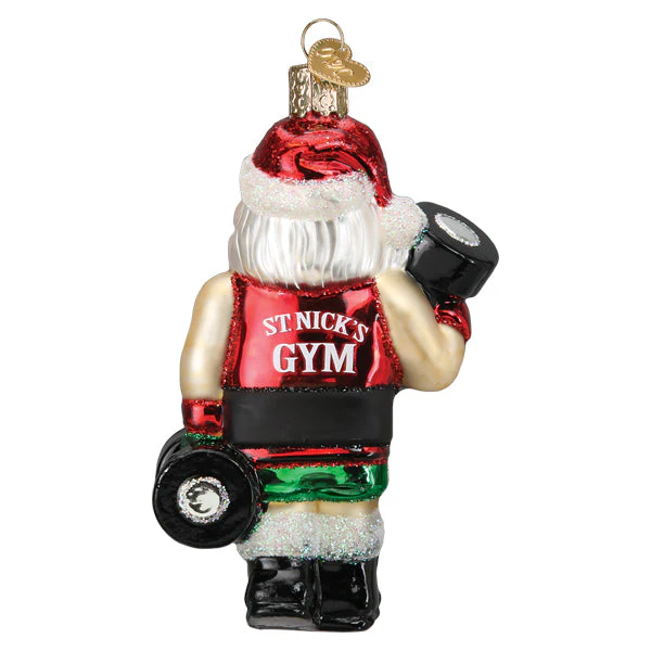 Bodybuilder Santa Christmas Ornament - Image 4
