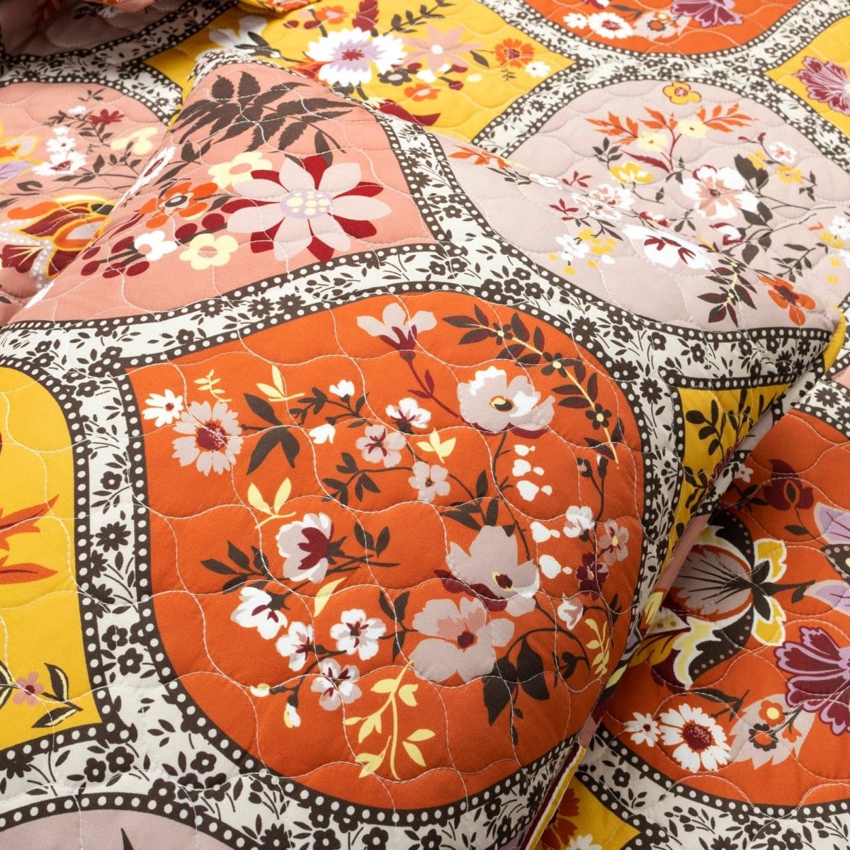 Bohemian Flower Cotton Quilt 3 Piece Set - Image 7