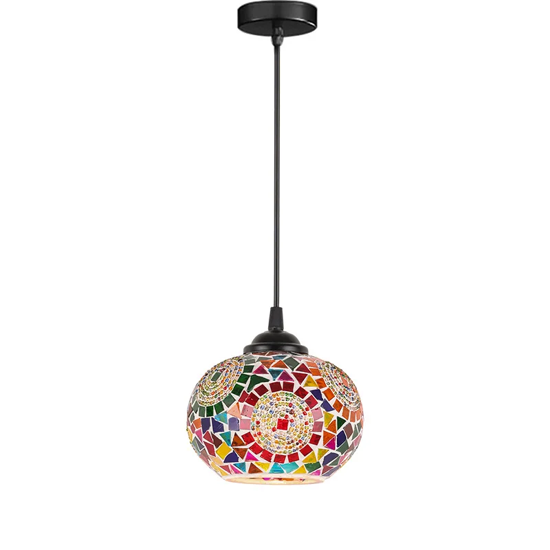 Bohemian Mosaic Pendant Light European Bar Dining Bedroom Hanging Lamp - Image 3