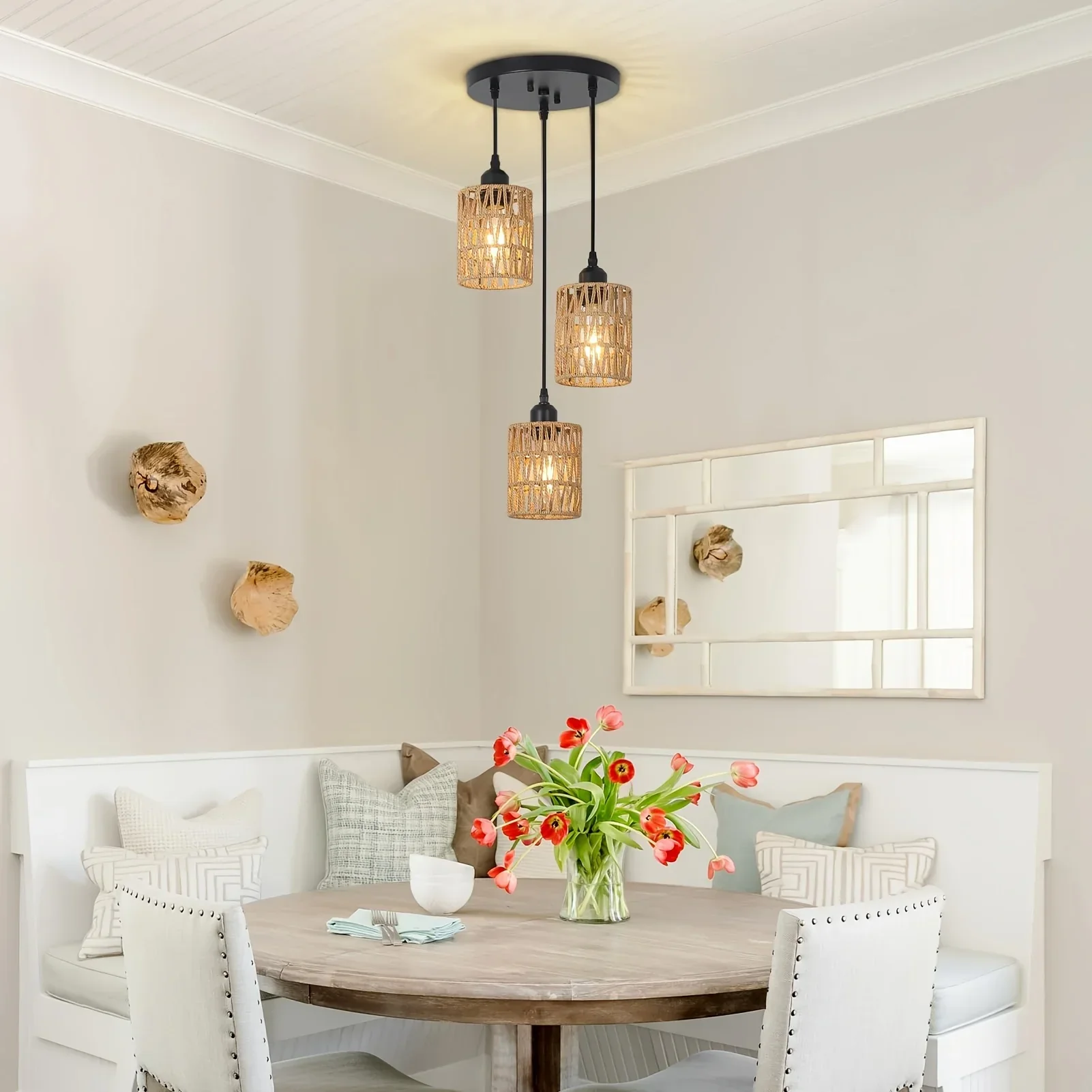 Bohemian Retro Pendant Light E27 Rustic Ceiling Lamp Kitchen Bar Living Room - Image 2