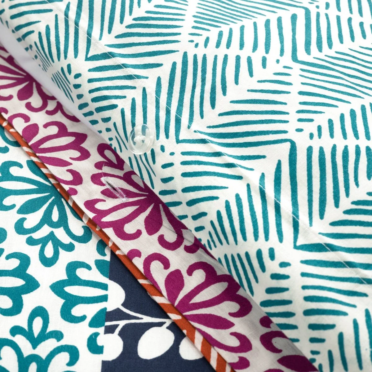 Bohemian Stripe Cotton Reversible Duvet Cover Set - Image 13