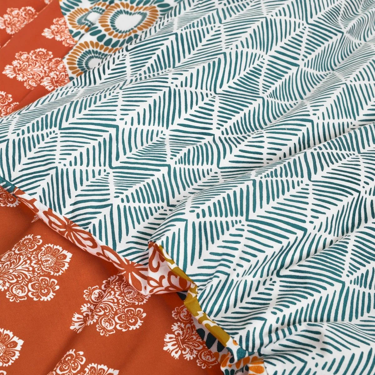 Bohemian Stripe Cotton Reversible Duvet Cover Set - Image 16