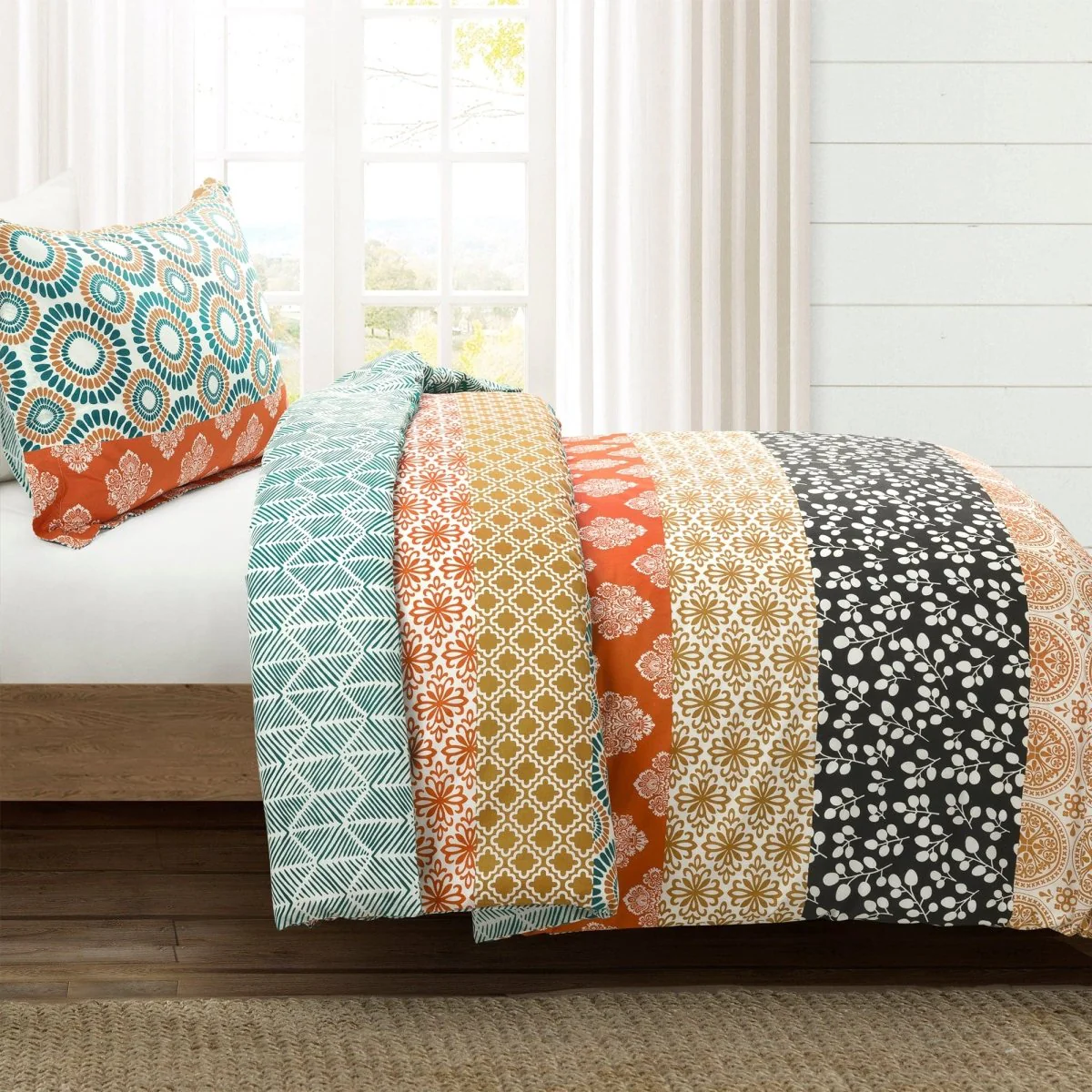 Bohemian Stripe Cotton Reversible Duvet Cover Set - Image 5