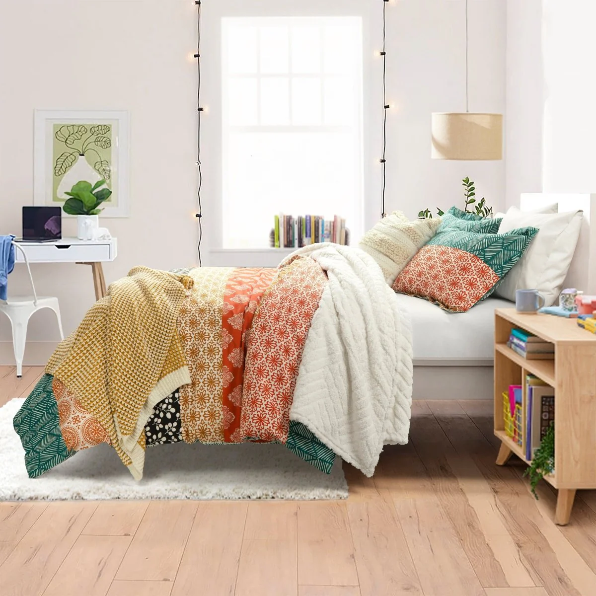 Bohemian Stripe Cotton Reversible Duvet Cover Set - Image 6