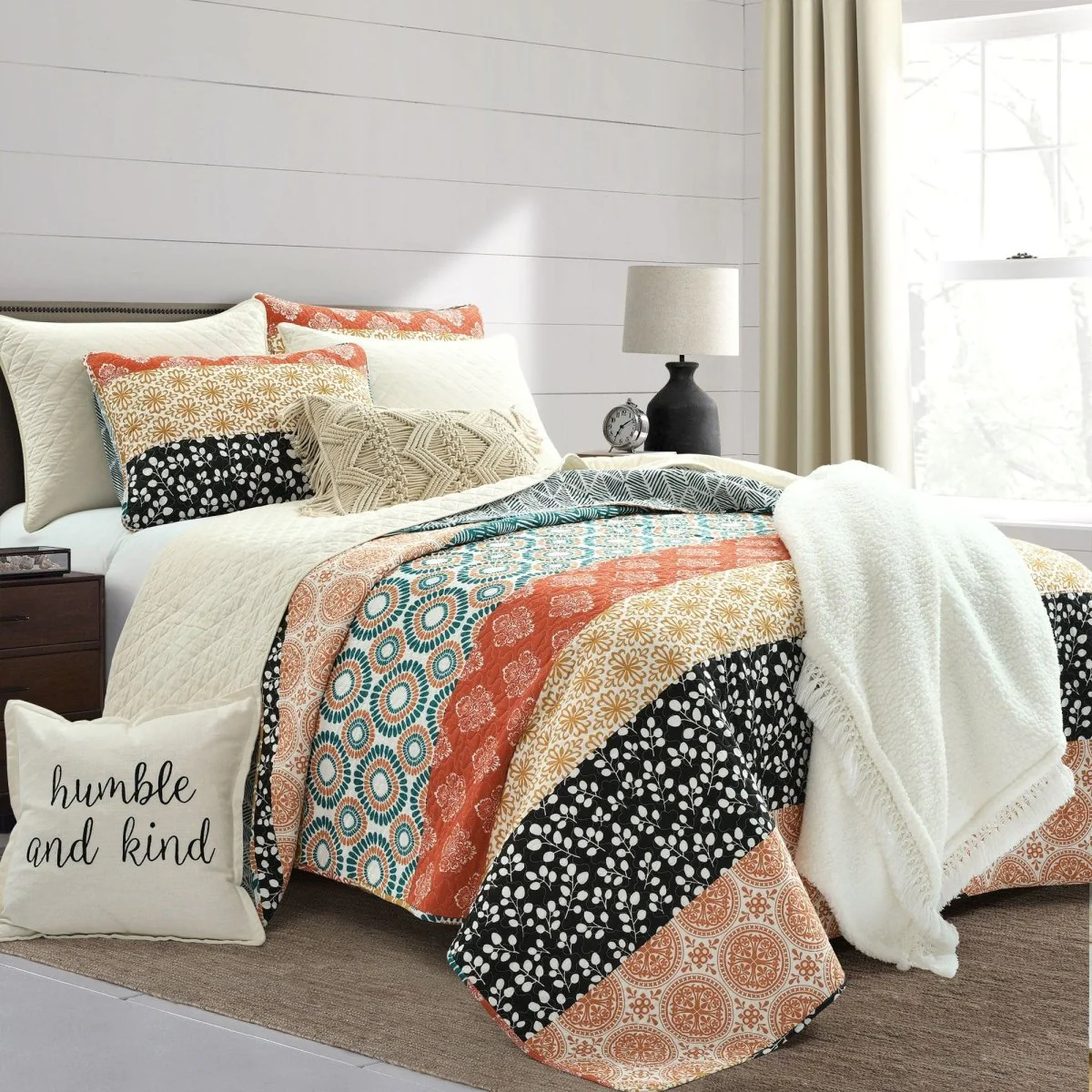 Bohemian Stripe Cotton Reversible Duvet Cover Set - Image 7