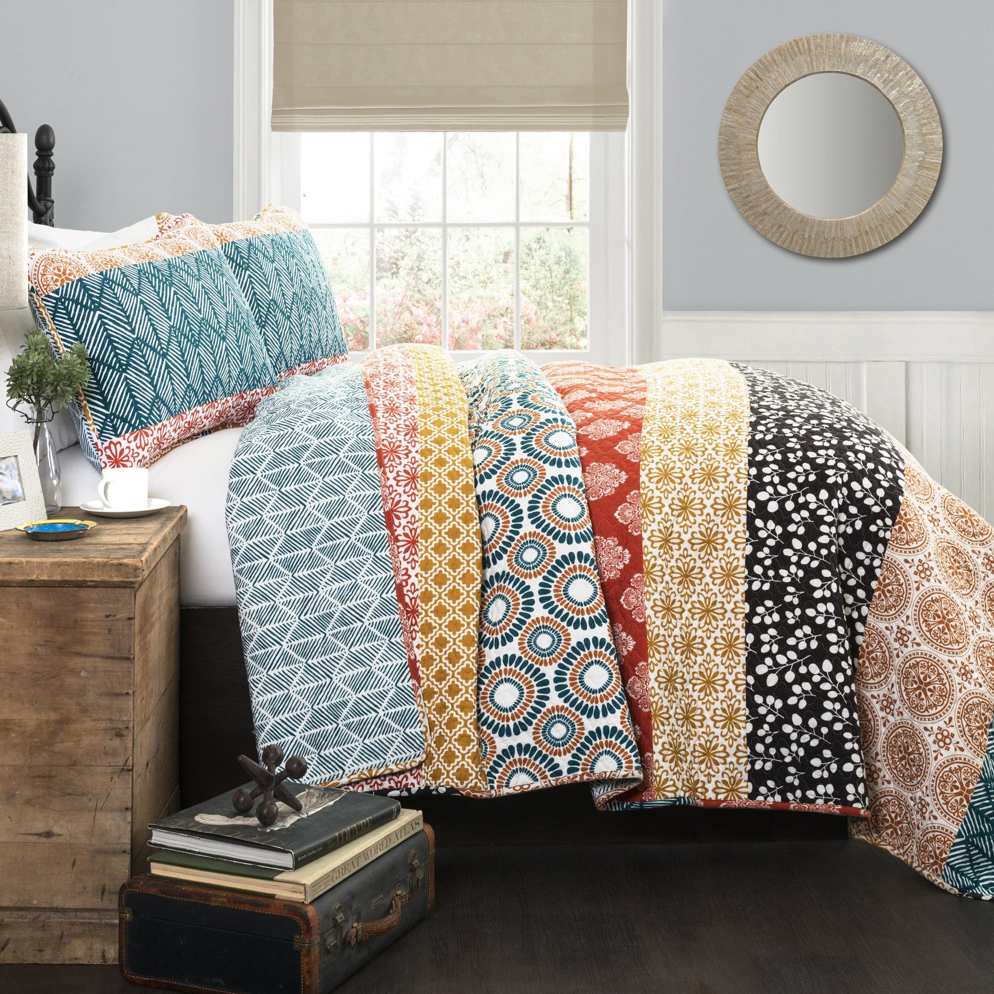 Bohemian Stripe Quilt 3 Piece Set - Image 2