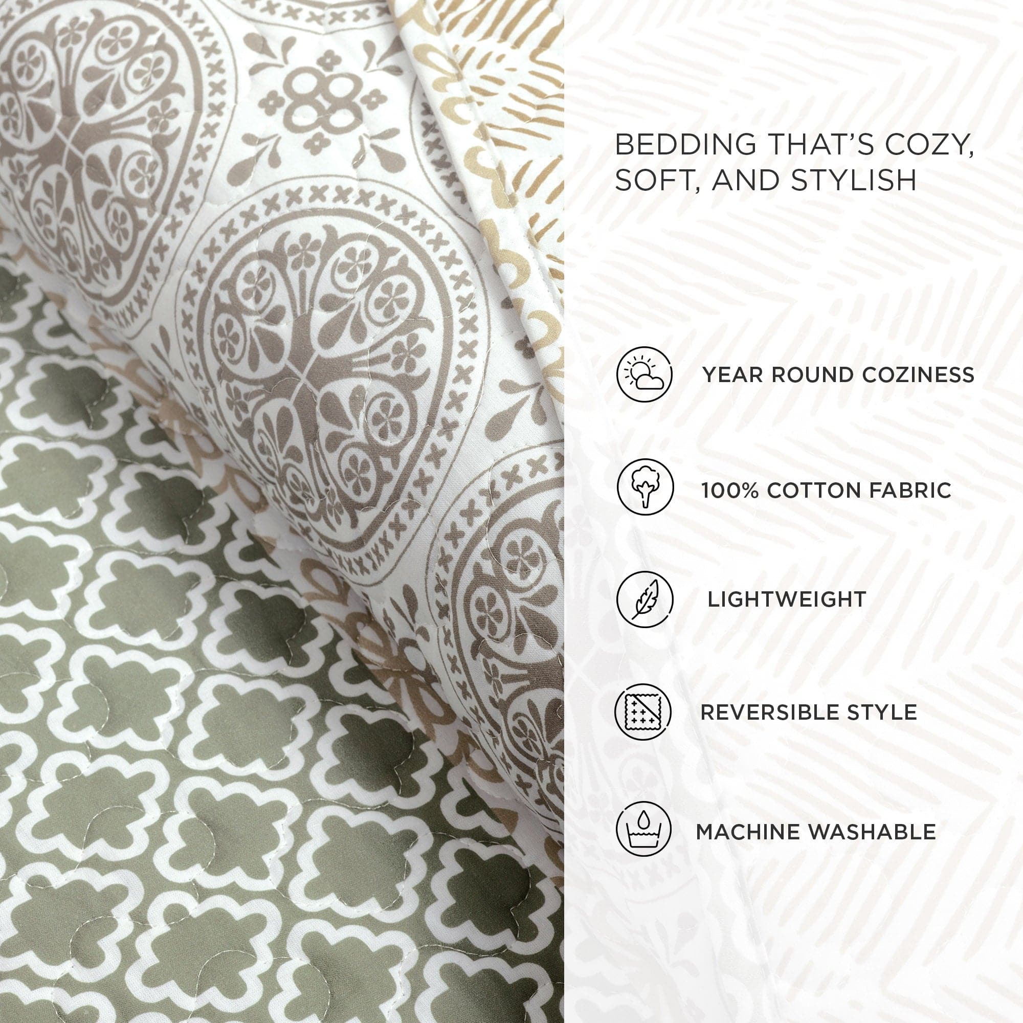 Bohemian Stripe Quilt 3 Piece Set - Image 42