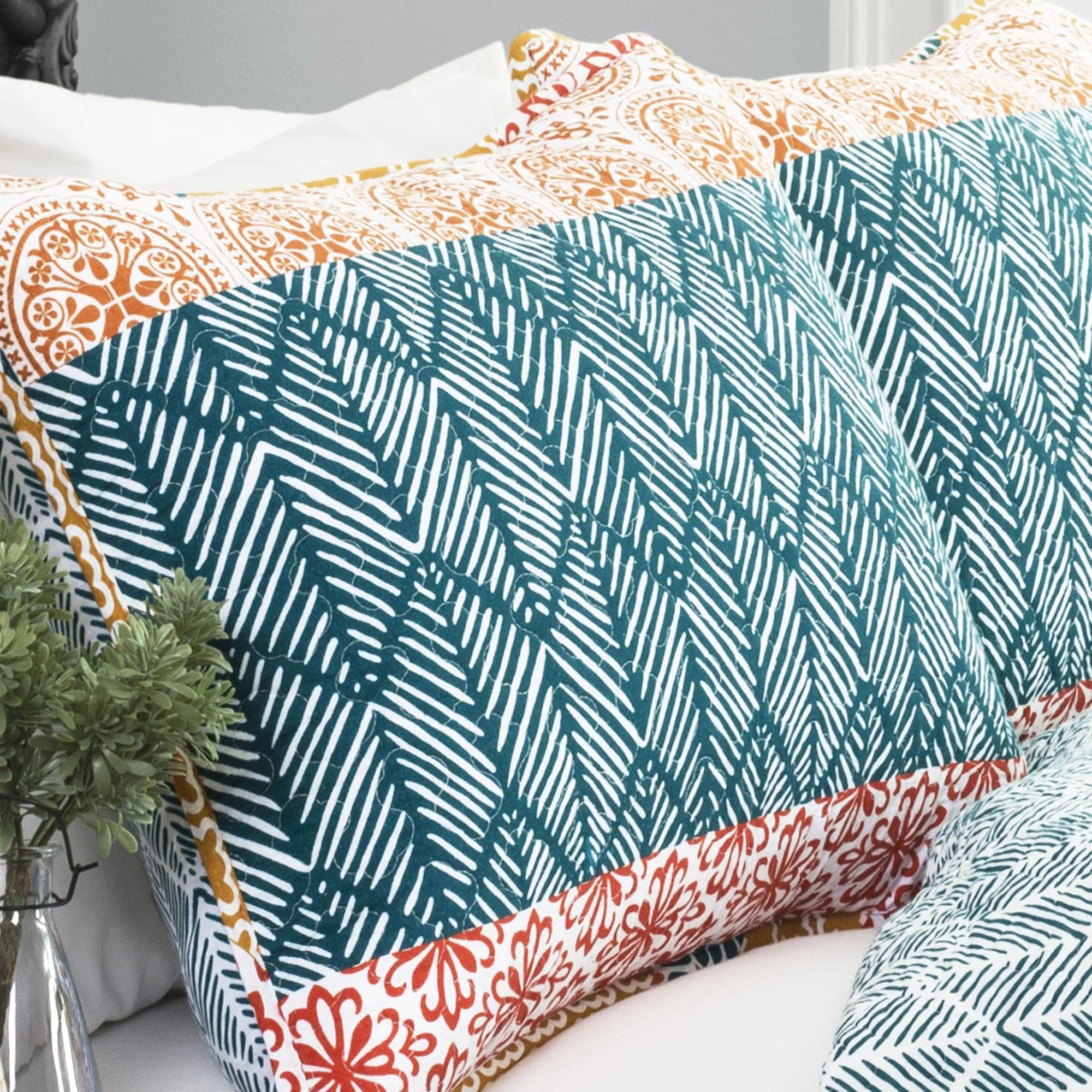 Bohemian Stripe Quilt 3 Piece Set - Image 9