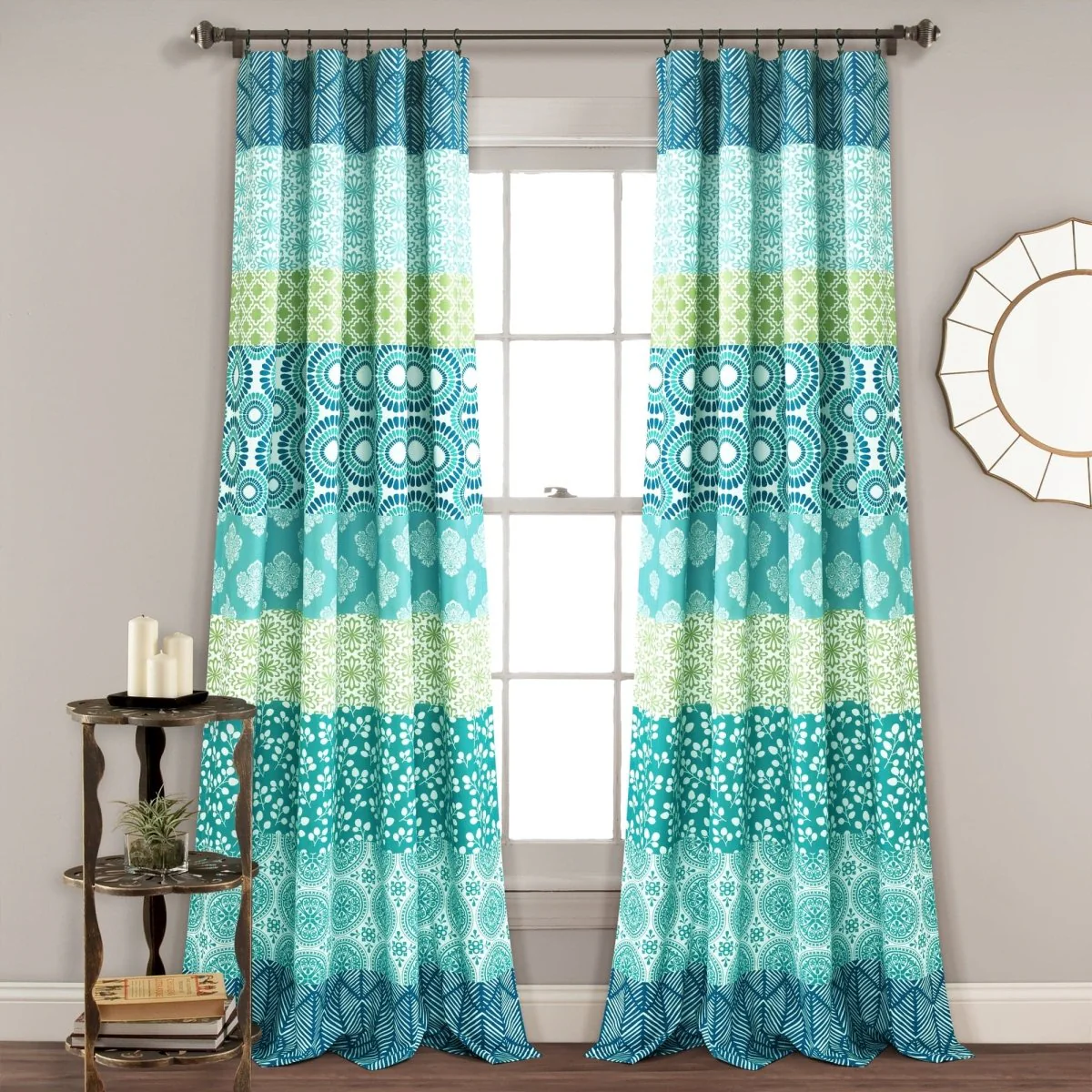 Bohemian Stripe Window Curtain Panel Set - Image 14