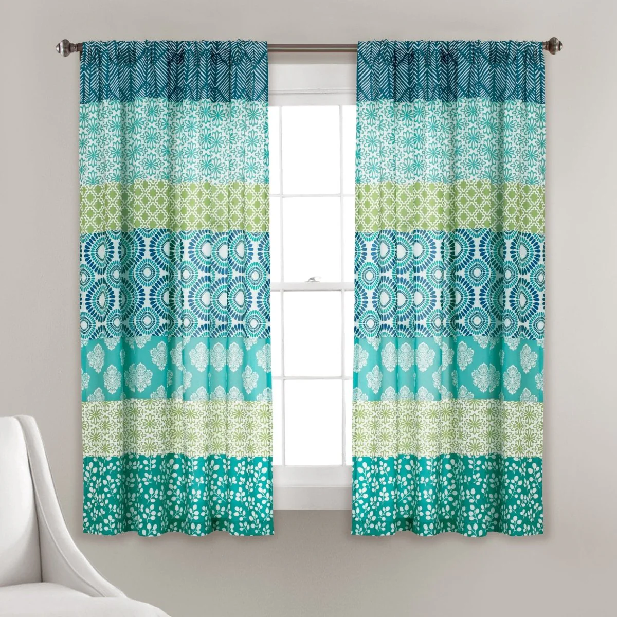 Bohemian Stripe Window Curtain Panel Set - Image 15