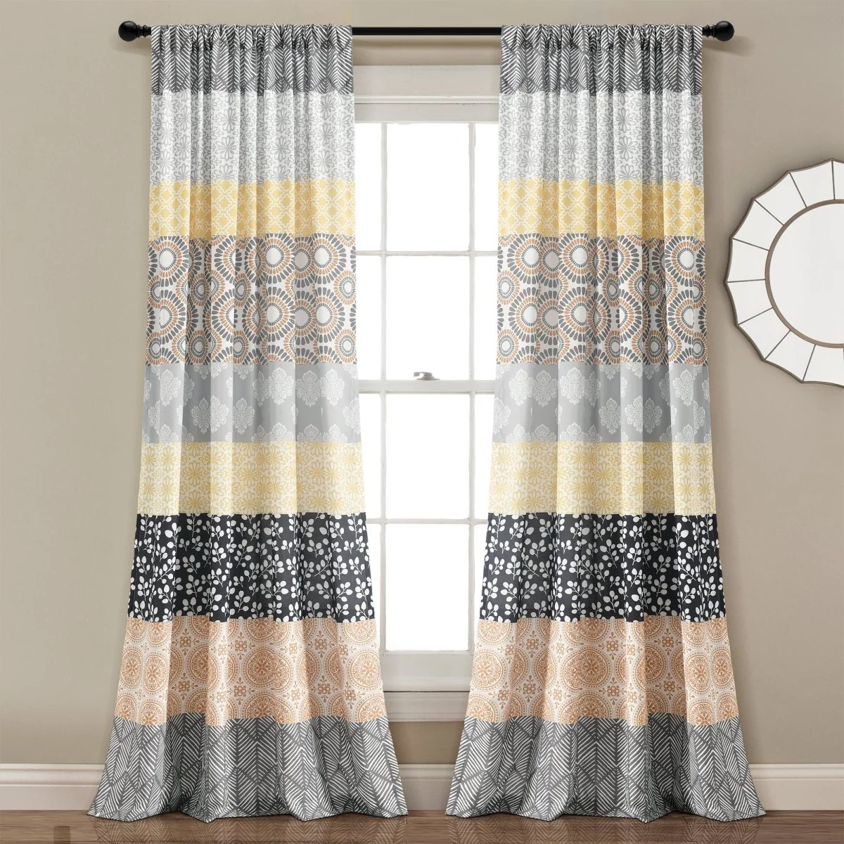 Bohemian Stripe Window Curtain Panel Set - Image 23