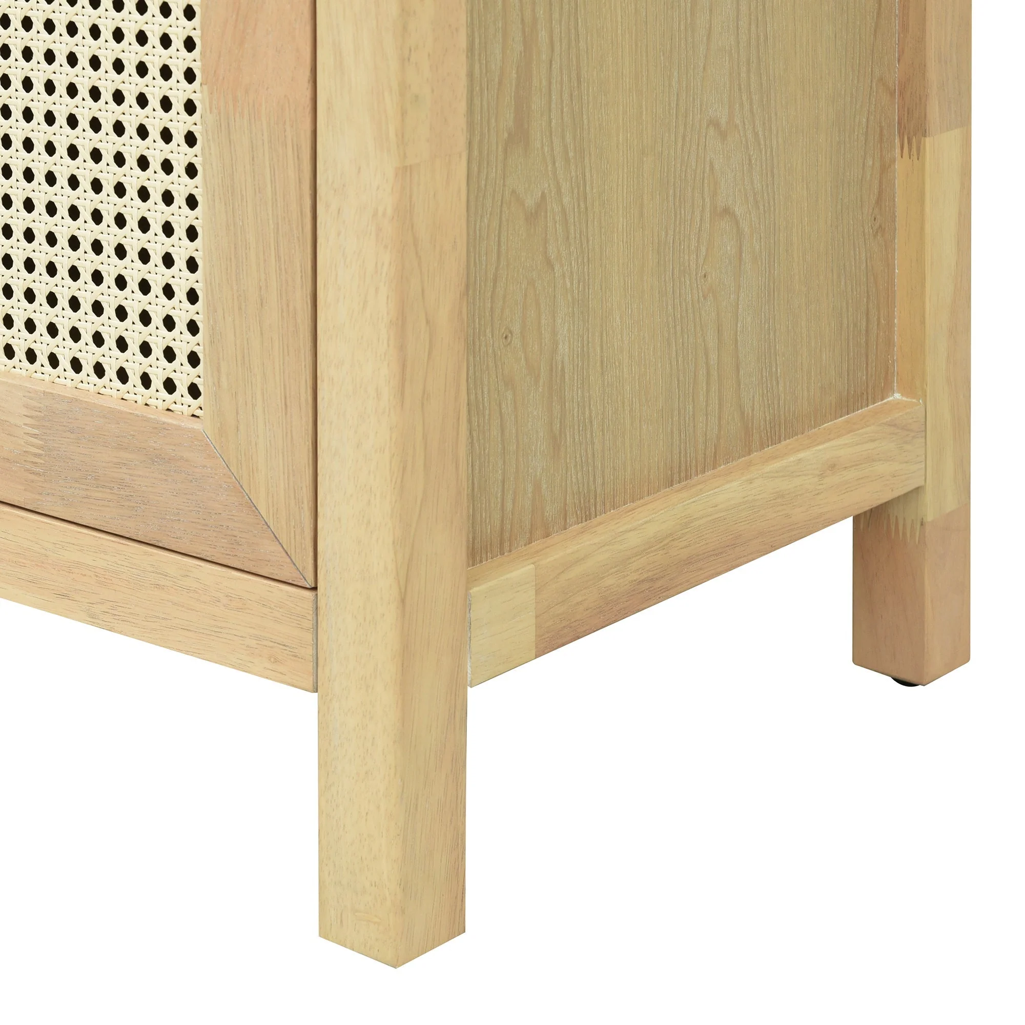 Bohemian Style Rattan Buffet Storage Cabinet with Solid Wood Frame - Image 30