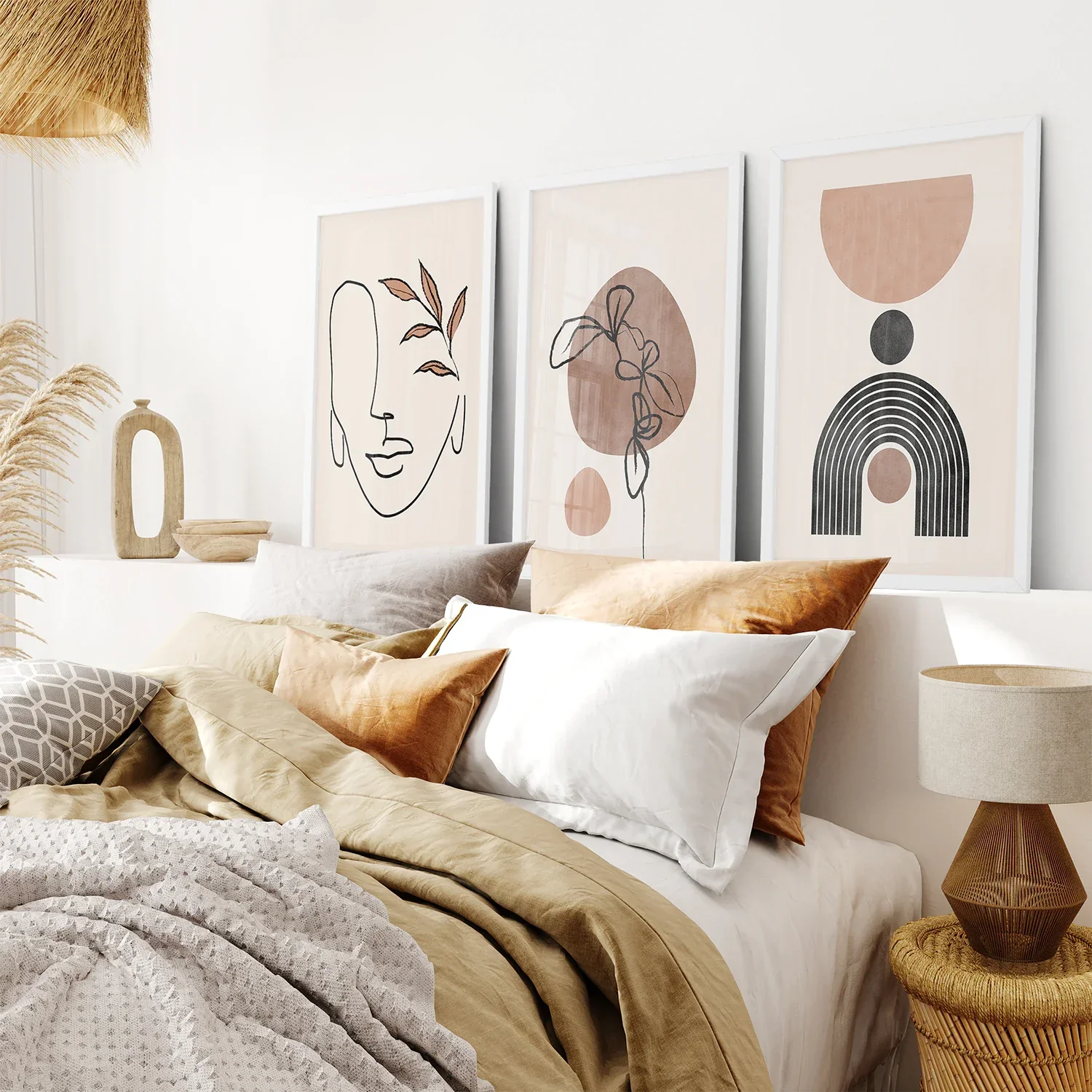 Boho Abstract Art Set of 3 - Modern Poster Bundle - Image 3