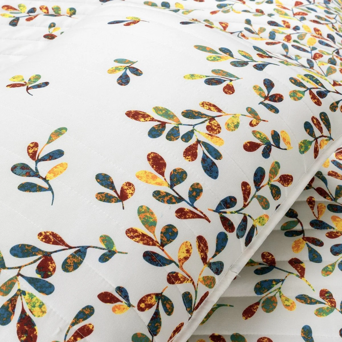 Boho Botanical Leaf Reversible 3 Piece Quilt Set - Image 8